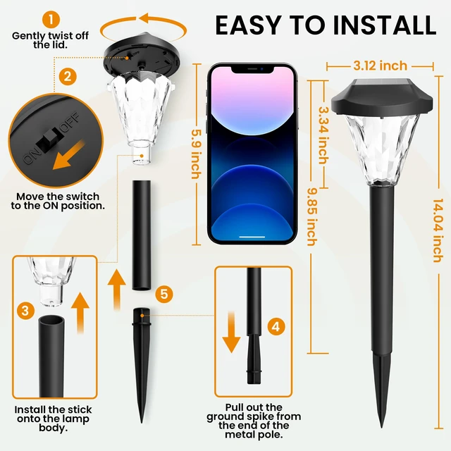 Alt view image 3 of 7 - 16 Pack Solar Lights Outdoor Waterproof, Solar Garden Lights Outdoor Solar Lights for Yard, Yard Decorations Outdoor for Pathway, Patio, Garden, Driveway, Lawn, and Landscape(Warm White)