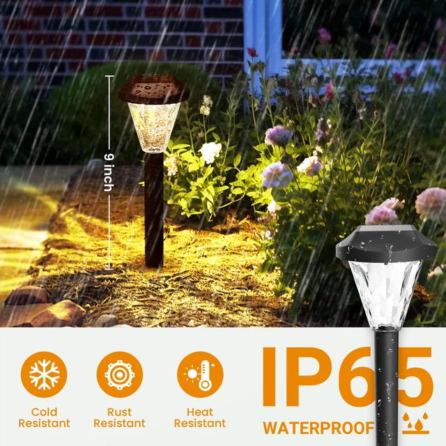 Alt view image 2 of 7 - 16 Pack Solar Lights Outdoor Waterproof, Solar Garden Lights Outdoor Solar Lights for Yard, Yard Decorations Outdoor for Pathway, Patio, Garden, Driveway, Lawn, and Landscape(Warm White)