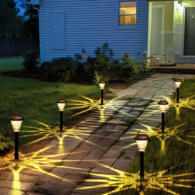 Alt view image 4 of 7 - 16 Pack Solar Lights Outdoor Waterproof, Solar Garden Lights Outdoor Solar Lights for Yard, Yard Decorations Outdoor for Pathway, Patio, Garden, Driveway, Lawn, and Landscape(Warm White)