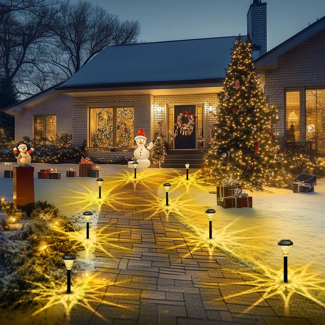 Alt view image 7 of 7 - 16 Pack Solar Lights Outdoor Waterproof, Solar Garden Lights Outdoor Solar Lights for Yard, Yard Decorations Outdoor for Pathway, Patio, Garden, Driveway, Lawn, and Landscape(Warm White)