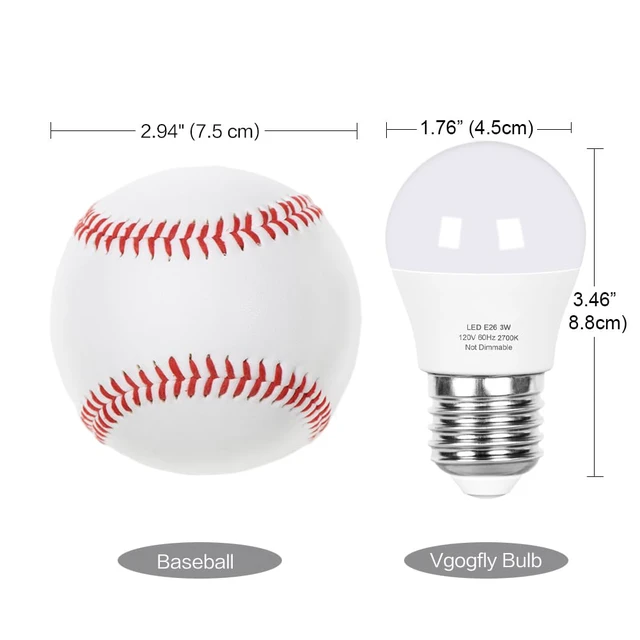 Alt view image 5 of 7 - 3W LED Bulb Equivalent 25 Watt Light BulbsA15 Soft White Low Watt Light Energy Saving 2700K Standard E26 Base for Home Bedroom 6-Pack