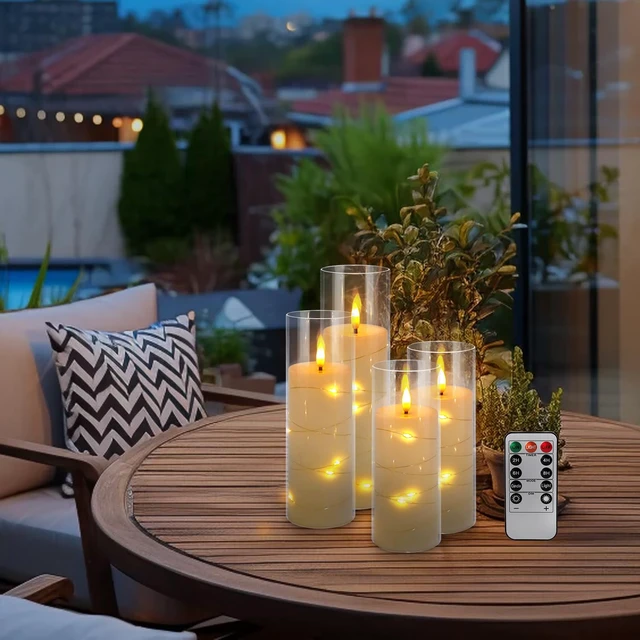 Alt view image 5 of 7 - 24 Pack Christmas Decoration Flickering Flameless Candles,Battery Operated Candles,LED String Lights LED Candles for New Year, Home Decor, Parties,Wedding(D2.2 xH 5" 6" 7") (White)