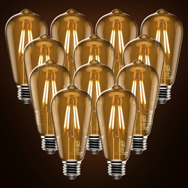 Main image of Edison Bulb ST58, 2700K, Dimmable, Vintage Style, 12-Pack 4W