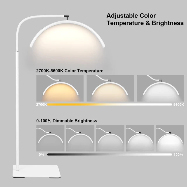 Alt view image 3 of 7 - Half Moon LED Floor Light - Professional Shadow-Free Lamp for Lash Techs, Estheticians & Tattoo Artists | Remote Control & Dimmable for Eyelash Extensions, Nail Art, Home & Office
