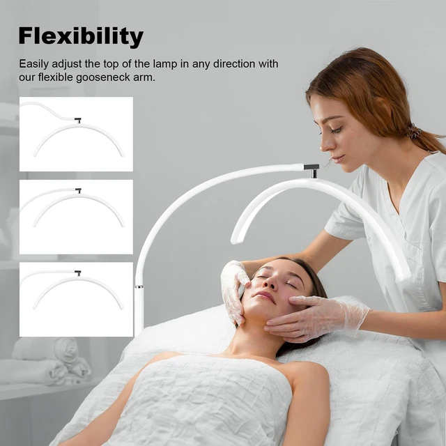 Alt view image 2 of 7 - Half Moon LED Floor Light - Professional Shadow-Free Lamp for Lash Techs, Estheticians & Tattoo Artists | Remote Control & Dimmable for Eyelash Extensions, Nail Art, Home & Office