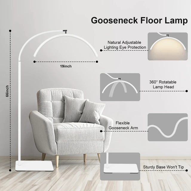 Alt view image 5 of 7 - Half Moon LED Floor Light - Professional Shadow-Free Lamp for Lash Techs, Estheticians & Tattoo Artists | Remote Control & Dimmable for Eyelash Extensions, Nail Art, Home & Office