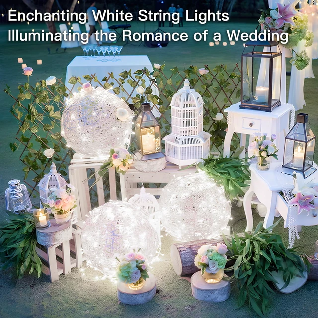 Alt view image 2 of 7 - 66ft 200 LED White String Lights with Timer, 12 Modes Christmas Fairy Lights Plug in, Connectable Indoor/Outdoor White Twinkle Lights for Xmas Tree, Bedroom, Garden, Wedding, Party Decorations