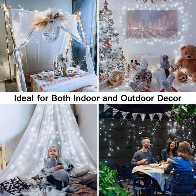 Alt view image 3 of 7 - 66ft 200 LED White String Lights with Timer, 12 Modes Christmas Fairy Lights Plug in, Connectable Indoor/Outdoor White Twinkle Lights for Xmas Tree, Bedroom, Garden, Wedding, Party Decorations