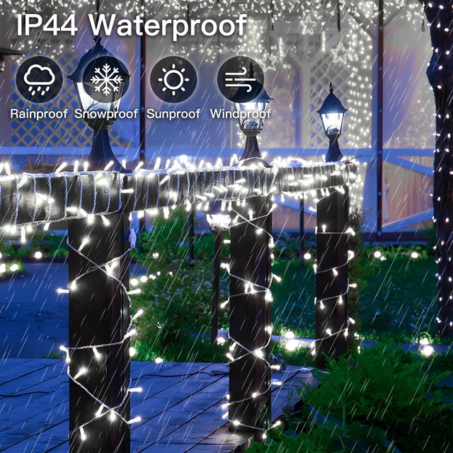 Alt view image 7 of 7 - 66ft 200 LED White String Lights with Timer, 12 Modes Christmas Fairy Lights Plug in, Connectable Indoor/Outdoor White Twinkle Lights for Xmas Tree, Bedroom, Garden, Wedding, Party Decorations