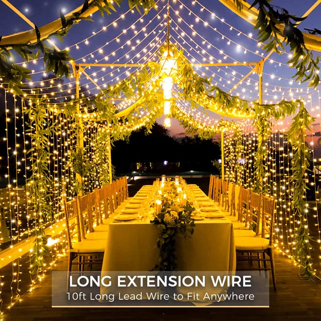Alt view image 7 of 7 - String Lights Indoor Plug in 200 LED Christmas Lights Warm White 66ft 200 LED Christmas Lights with Remote Timer Plug in 8 Modes Outdoor Lights for Bedroom Dorm Xmas Tree Wedding Waterproof
