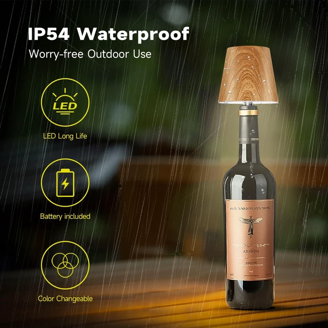 Alt view image 6 of 7 - 2026 New Wireless Bottle Lamp - LED Bottle Lights for Liquor & Wine Bottles Cordless Lampshade, Whiskey Bottle Top Light, Bottle Stopper Night Light Kit, Rechargeable 3-Tone Touch-Dimmable