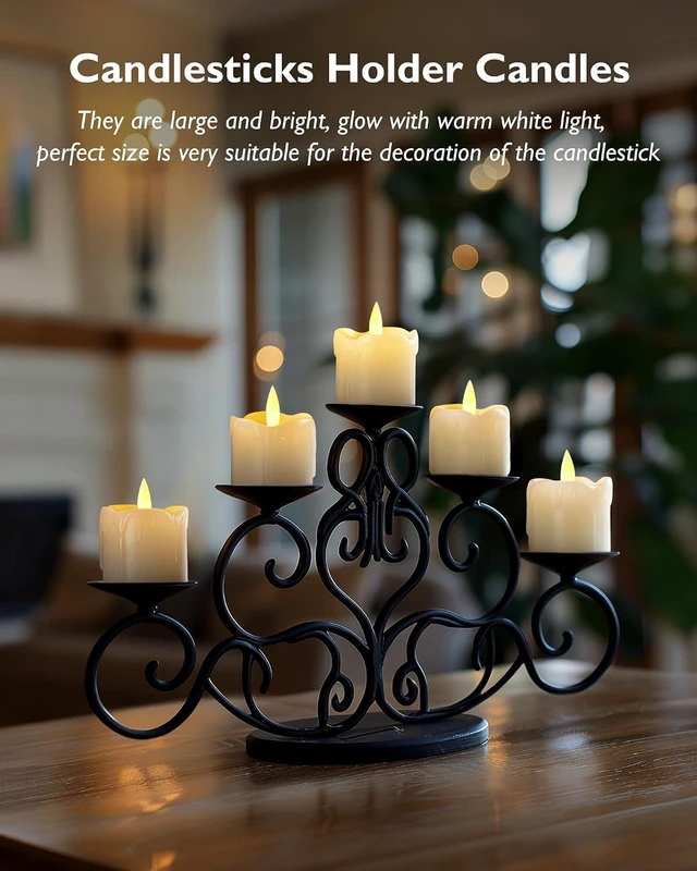 Alt view image 7 of 7 - 2"x2" Real Wax Flameless LED Votive Candles, Timer Remote, 6 Pack Multi Brightness Adjust, 2/4/6/8H Cycle Timer, 400+ Hour Runtime, Pre-Installed CR2450 Batteries, Wedding Holiday Decor