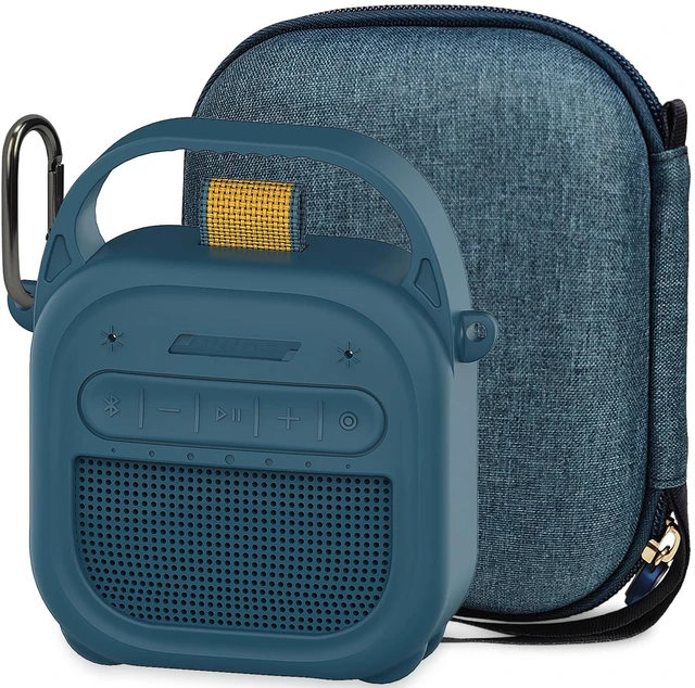 Main image of Protective Case for Bose SoundLink Micro 2nd Gen Speaker, Twilight Blue Hard Carrying Case and Silicone Cover for Micro 2 Portable Speaker Accessories, Shockproof Handle Case Set