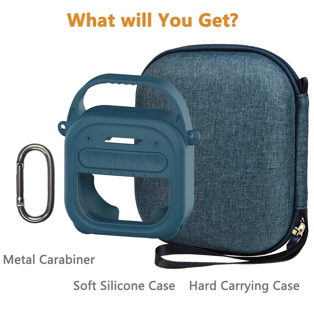 Alt view image 2 of 7 - Protective Case for Bose SoundLink Micro 2nd Gen Speaker, Twilight Blue Hard Carrying Case and Silicone Cover for Micro 2 Portable Speaker Accessories, Shockproof Handle Case Set
