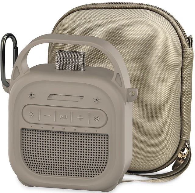 Main image of Protective Case for Bose SoundLink Micro 2nd Gen Speaker, Sandstone Case Hard Carrying Case and Silicone Cover for Micro 2 Portable Speaker Accessories, Shockproof Handle Case Set