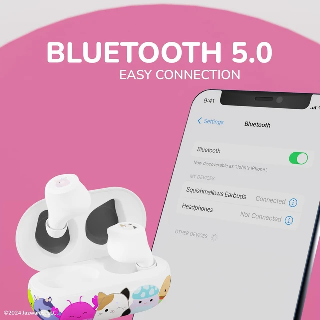 Alt view image 6 of 7 - Squishmallows Bluetooth Earbuds with Charging Case- Wireless Headphones with Built-in Mic + Up to 30 Hours Playtime Squishmallows Gifts for Girls, Boys, Women, Men and All Squish Squad Fans