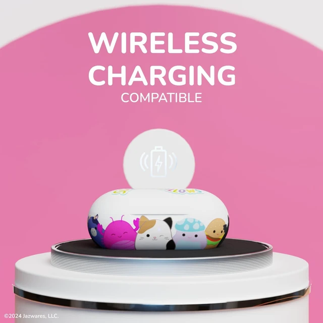 Alt view image 7 of 7 - Squishmallows Bluetooth Earbuds with Charging Case- Wireless Headphones with Built-in Mic + Up to 30 Hours Playtime Squishmallows Gifts for Girls, Boys, Women, Men and All Squish Squad Fans