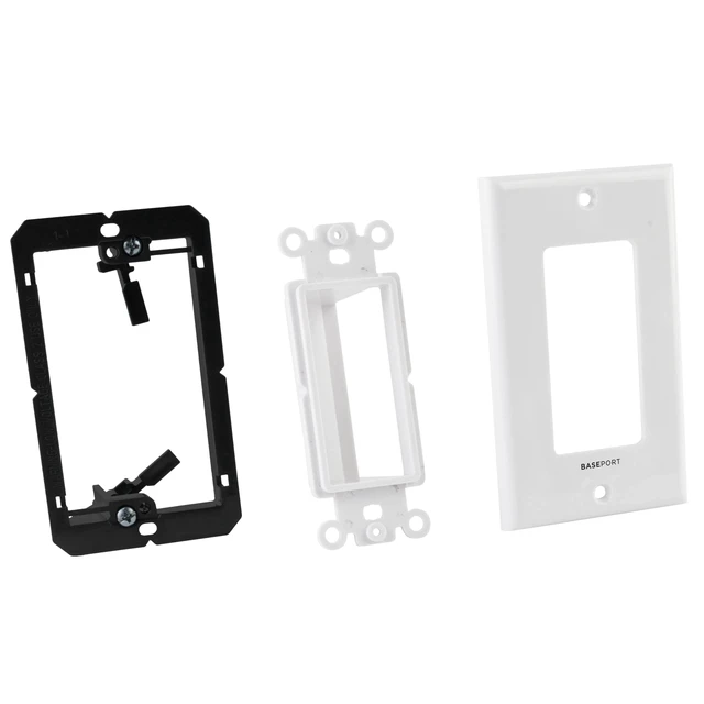 Alt view image 4 of 7 - TRADESAFE Recessed Cable Wall Plate to Hide TV Cords, Side Opening, 2 pcs For In-Wall Cable Management, White Single Gang Side Opening Plate with Low Voltage Mounting Bracket, ETL-Listed