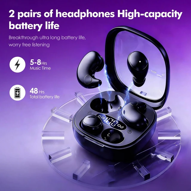Alt view image 6 of 6 - Mini Invisible Earbuds, Wireless Sleep Earbuds for Sleeping, Small Flat Hidden Earbuds for Side Sleepers, Discreet in-Ear Headphones for Small Ear Canals, Women & Work (Skin)