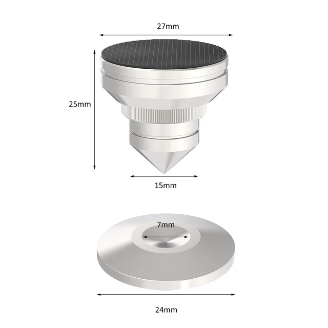 Alt view image 2 of 7 - Adjustable Turntable Spike Pads,Stainless Steel,4 Sets Spikes & Pads, Floor Protector, Shock Absorber Base for Amplifier, CD/DVD, Recorder, DAC etc
