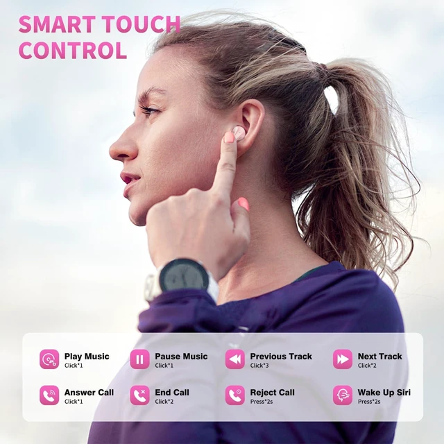 Alt view image 6 of 7 - True Wireless Earbuds for iPhone 18 Pro Max 17 16 15 14 13 12 11 XS Bluetooth 5.3 Headphone with HD Mic Noise Isolation HiFi Stereo EarphoneS for Samsung Galaxy S26 S25 S24 FE S23 S22 S21 Ultra