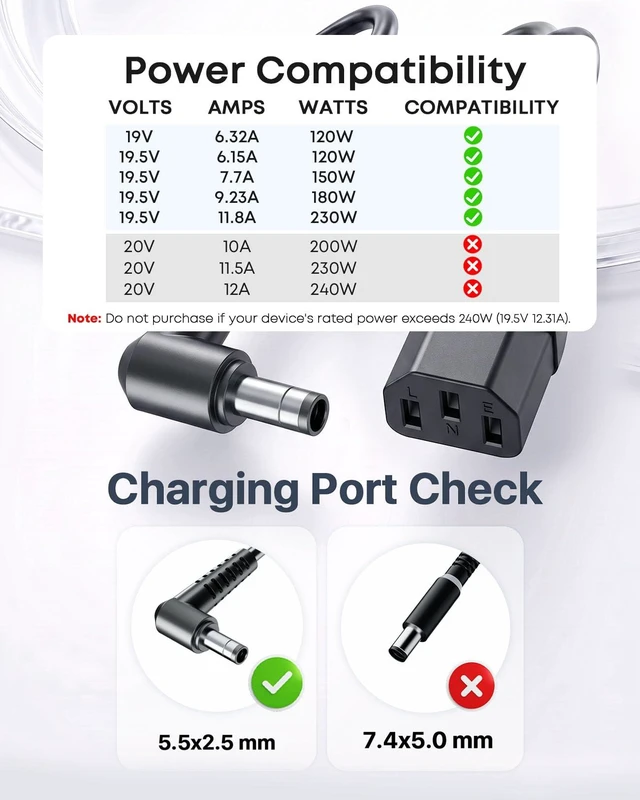 Alt view image 2 of 6 - 230W Charger Fit for MSI GS66 Stealth Eluktronics Gigabyte Laptop Compatible Eluktronics MAG MAX Mech 15, Gigabyte Aero Aorus 15, Intel NUC PC, Chicony A17-230P1A, MSI GS65 GS75 GS76 Stealth