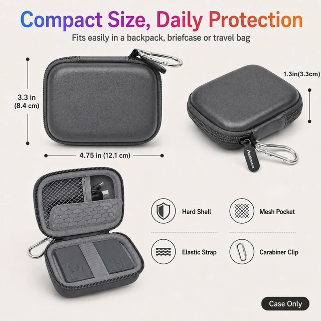 Alt view image 3 of 7 - Hard Case Compatible with Pocket Personal AI Assistant, AI Voice Recorder Protective Carrying Case (Deep Grey)