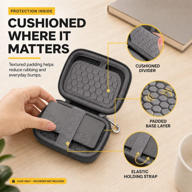 Alt view image 4 of 7 - Hard Case Compatible with Pocket Personal AI Assistant, AI Voice Recorder Protective Carrying Case (Deep Grey)