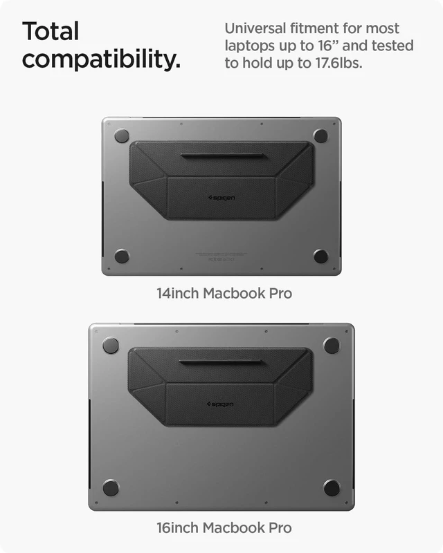 Alt view image 2 of 7 - Slim Fold Adhesive Laptop Stand Foldable Portable Dual Ergonomic Angle Adjustment Lift Anti-Slip for MacBook Neo, MacBook Air, MacBook Pro 11"-16" & More