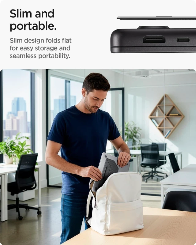 Alt view image 4 of 7 - Slim Fold Adhesive Laptop Stand Foldable Portable Dual Ergonomic Angle Adjustment Lift Anti-Slip for MacBook Neo, MacBook Air, MacBook Pro 11"-16" & More