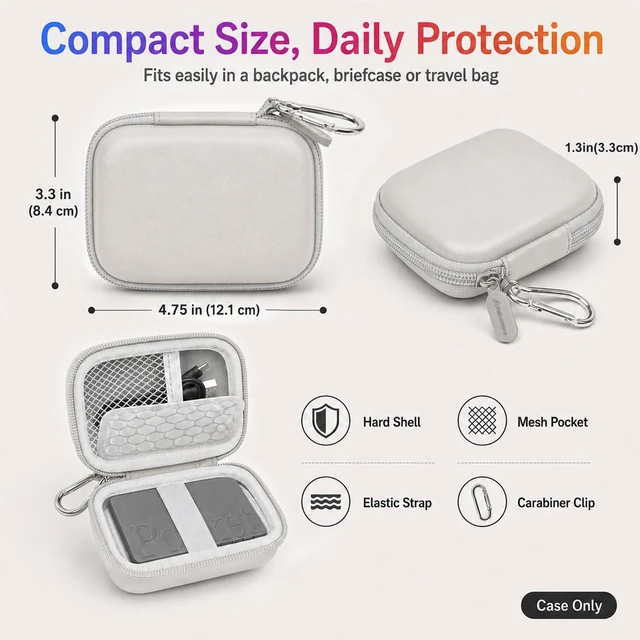 Alt view image 2 of 7 - Hard Case Compatible with Pocket Personal AI Assistant, AI Voice Recorder Protective Carrying Case (Lighting Grey)
