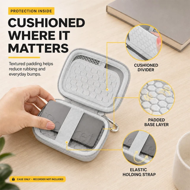 Alt view image 4 of 7 - Hard Case Compatible with Pocket Personal AI Assistant, AI Voice Recorder Protective Carrying Case (Lighting Grey)