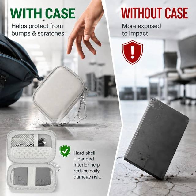 Alt view image 5 of 7 - Hard Case Compatible with Pocket Personal AI Assistant, AI Voice Recorder Protective Carrying Case (Lighting Grey)