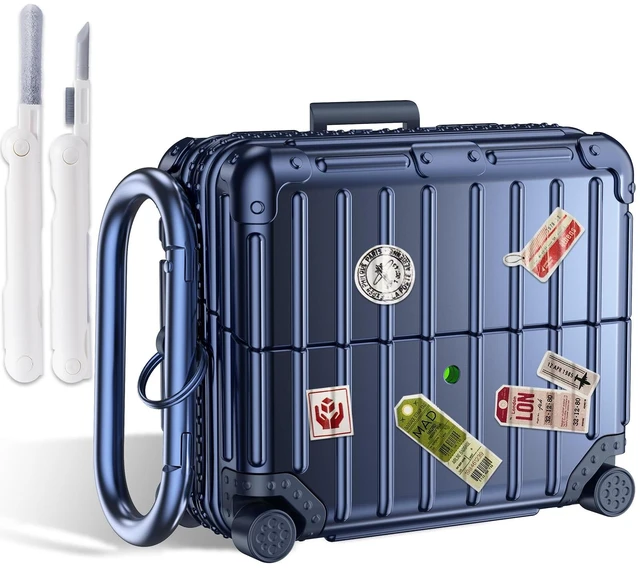 Main image of Compatible with Samsung Galaxy Buds 3 Pro Case & Galaxy Buds 3 FE & Galaxy Buds 3 Case Cover, Cute Funny Suitcase Design Protective Hard Case with Cleaner Kit & Keychain (Blue)