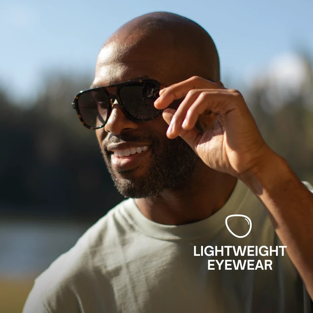 Alt view image 3 of 6 - Lucyd Explorer XXL Smart Audio Glasses for Men, Polarized UV400 XXL fit, polarized UV400 glare reduction, AI voice assistant, wireless calls & music for hiking & driving