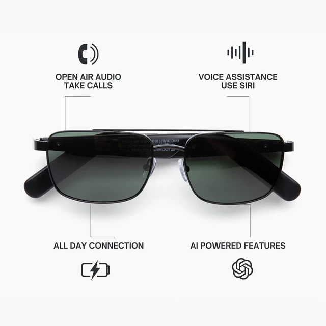 Alt view image 2 of 6 - Lucyd Navigator Smart Audio Sunglasses for Men, Polarized UV400 Standard fit, polarized UV400 glare cut, AI voice assistant, hands-free calls & music for driving & travel