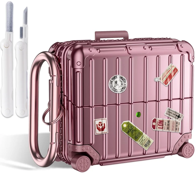 Main image of Compatible with Samsung Galaxy Buds 3 Pro Case & Galaxy Buds 3 FE & Galaxy Buds 3 Case Cover, Cute Funny Suitcase Design Protective Hard Case with Cleaner Kit & Keychain (Rose Gold)