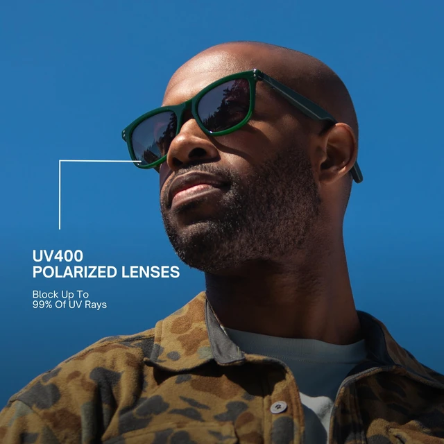 Alt view image 3 of 6 - Lucyd Velocity Smart Audio Sunglasses for Men, Polarized UV400 Standard fit, polarized UV400 lenses, AI voice assistant, wireless calls & music for commuting & outdoors