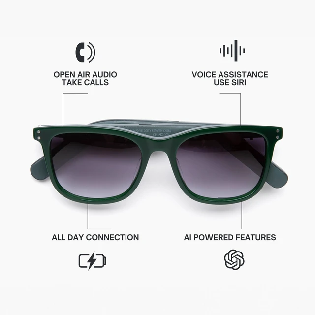 Alt view image 2 of 6 - Lucyd Velocity Smart Audio Sunglasses for Men, Polarized UV400 Standard fit, polarized UV400 lenses, AI voice assistant, wireless calls & music for commuting & outdoors