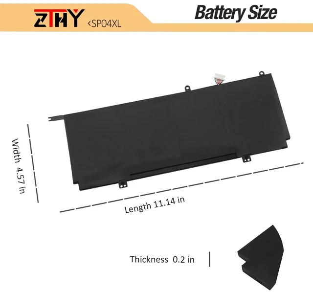 Alt view image 7 of 7 - SP04XL SP04061XL Laptop Battery for HP Spectre X360 Convertible 13-ap000 13t-ap000 13-ap0xxx 13-ap0013dx 13-ap0023dx 13-ap0033dx 13-ap0053dx 13-ap0030tu L28764-005 TPN-Q185 TPN-Q203 61.4Wh