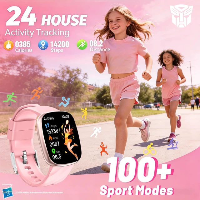 Alt view image 2 of 7 - Kids Smart Watch for Boys & Girls, 1.78" HD Touchscreen Fitness Tracker with Heart Rate & Sleep Monitor, Sports Activity Watch with Pedometer, Birthday Gift for 5-16 Year Olds (Arcy-Pink)