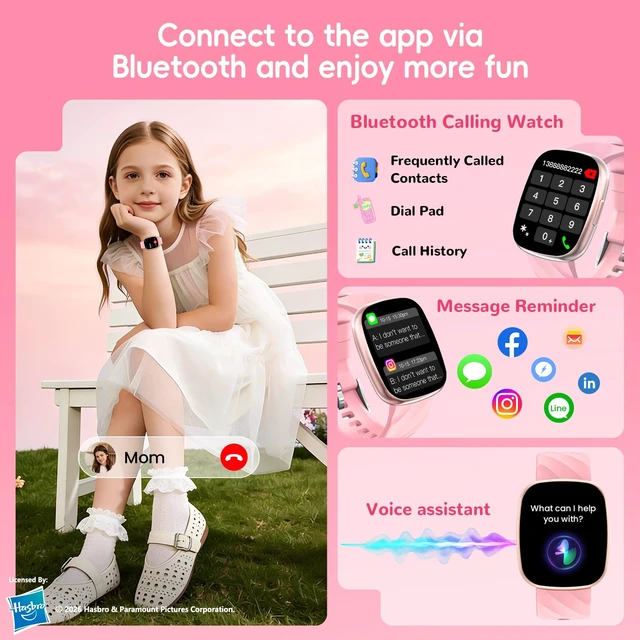 Alt view image 6 of 7 - Kids Smart Watch for Boys & Girls, 1.78" HD Touchscreen Fitness Tracker with Heart Rate & Sleep Monitor, Sports Activity Watch with Pedometer, Birthday Gift for 5-16 Year Olds (Arcy-Pink)