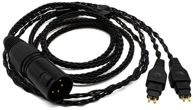 Main image of 4 Pin XLR Balanced Cable Replacement Upgrade Cord Compatible with Sennheiser HD600 HD650 HD660S HD660S2 HD6XX HD580 HD58X Headphones Silver Plated Copper 6.5ft/2m