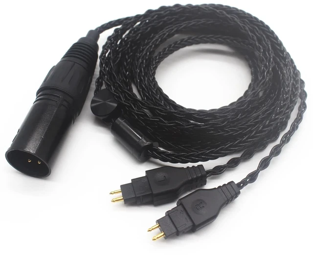 Alt view image 4 of 7 - 4 Pin XLR Balanced Cable Replacement Upgrade Cord Compatible with Sennheiser HD600 HD650 HD660S HD660S2 HD6XX HD580 HD58X Headphones Silver Plated Copper 6.5ft/2m
