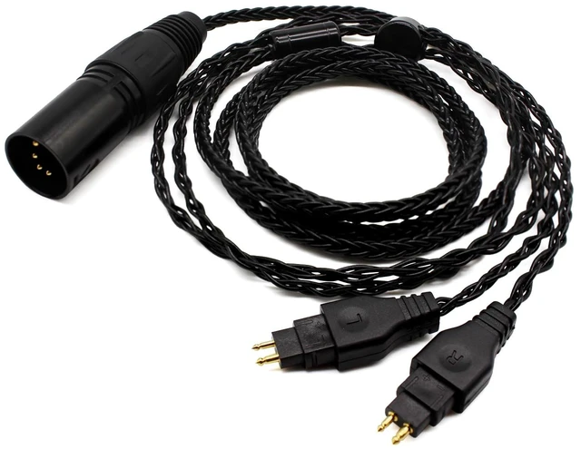 Alt view image 2 of 7 - 4 Pin XLR Balanced Cable Replacement Upgrade Cord Compatible with Sennheiser HD600 HD650 HD660S HD660S2 HD6XX HD580 HD58X Headphones Silver Plated Copper 6.5ft/2m