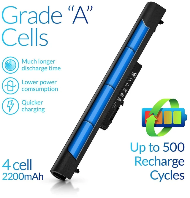 Alt view image 3 of 7 - Battery for HP VK04 695192-001 15-B142DX 14-B109WM 15-B129WM Fits HSTNN-YB4D 694864-851 14-C050NR 15-B119WM 14-B120DX 15-B123CL 14-B015DX 14-B019US 4 cells 2200mAh 32Wh 14.4V