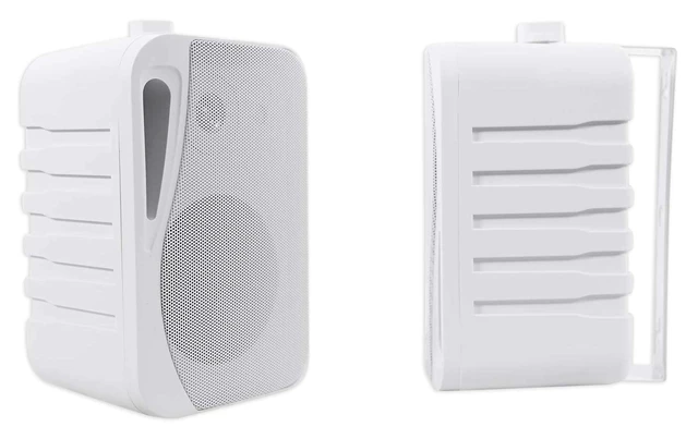 Alt view image 4 of 7 - HP4S-8 White 4" Indoor/Outdoor 8-Ohm Wall Mount Speakers, Pair 360W Peak/120W RMS, IPX44 Rated, 8 Ohm, 80Hz-20kHz Response, 90dB Sensitivity, ABS Cabinet, Indoor/Outdoor Use