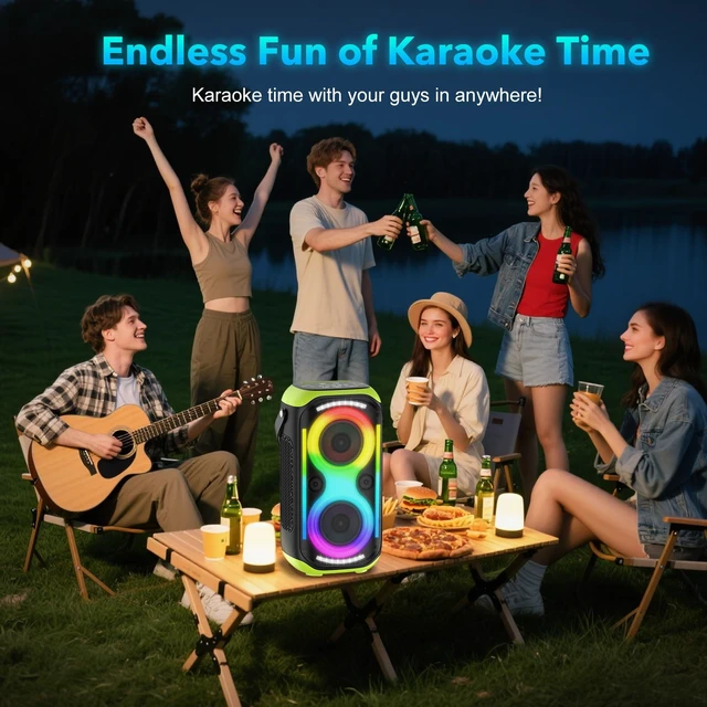 Alt view image 7 of 7 - Bluetooth Speaker 160W Loud Wireless Outdoor Portable Home Party Speakers Big Powerful, Deep Bass Sound, Bluetooth 5.0, TWS, Large Boombox with Subwoofer, RGB Lights, For House Camping Events Travel