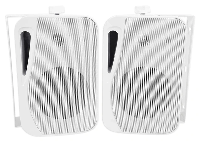 Alt view image 5 of 7 - HP4S-8 White 4" Indoor/Outdoor 8-Ohm Wall Mount Speakers, Pair 360W Peak/120W RMS, IPX44 Rated, 8 Ohm, 80Hz-20kHz Response, 90dB Sensitivity, ABS Cabinet, Indoor/Outdoor Use