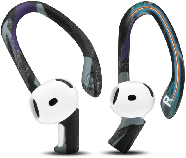Main image of HookZ - Adjustable Over-Ear Hooks for AirPods 4 Made by Wicked Cushions Malleable Core for Custom Fit, Secure & Comfortable, Patent Pending 90's Black